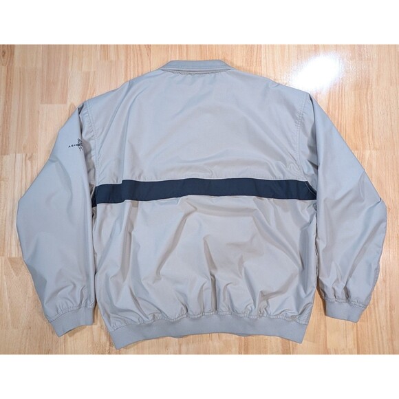 Ashworth Weather Systems 1/4 Zip Pullover Jacket Men’s L Beige Black Stripe - Picture 7 of 9